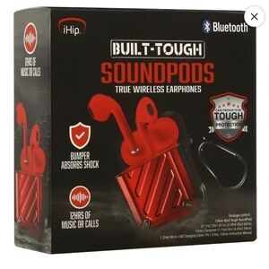 iHip Built-Tough Soundpods True Wireless Earphones - Red